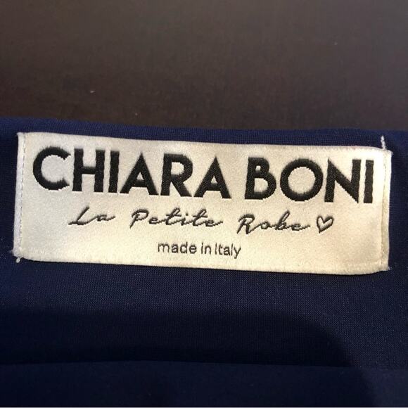 Chiara Boni dark blue oversized bell sleeve boatneck dress size 48 or Large - Picture 12 of 15